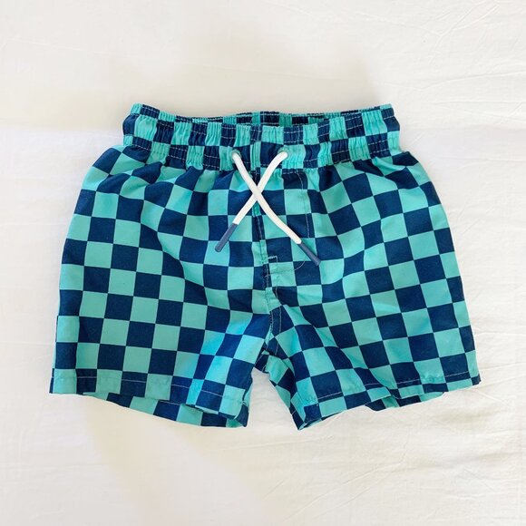 Cat & Jack Checkered Swim Trunks • 6-9 Months - Picture 1 of 2